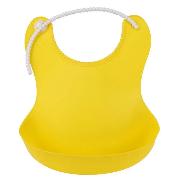 1 Pc Newest Baby Waterproof Bibs Solid Pocket-dimensional Leak-proof Feeding Bibs Pocket Newborn Baby Apron