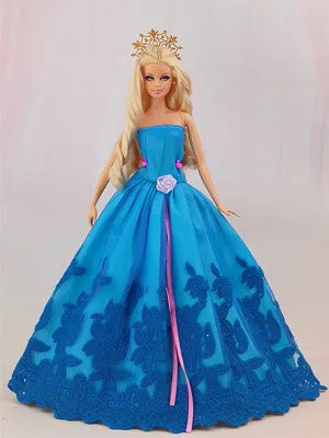 1 Pcs  Fashion  Wedding Dress Princess Gown Dress Clothes Gown For Barbie doll dress Free shipping