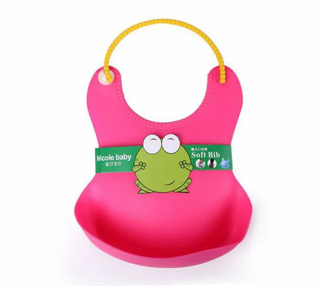 2016 New Design Baby Bibs Waterproof Silicone Feeding Baby Bandana Towel Newborn Cartoon Animal Baby Bib For Boy And Girl