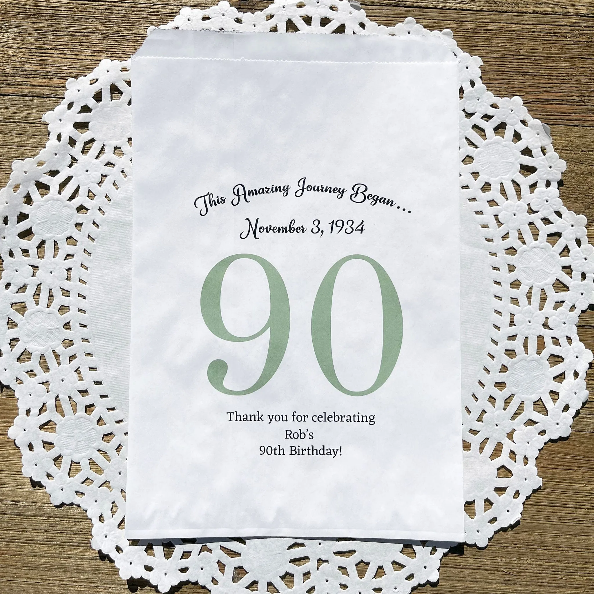 90th Birthday Favor Bags