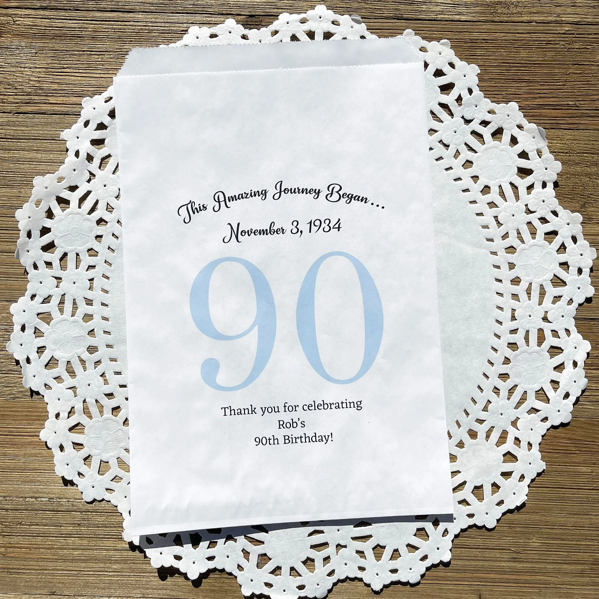 90th Birthday Favor Bags