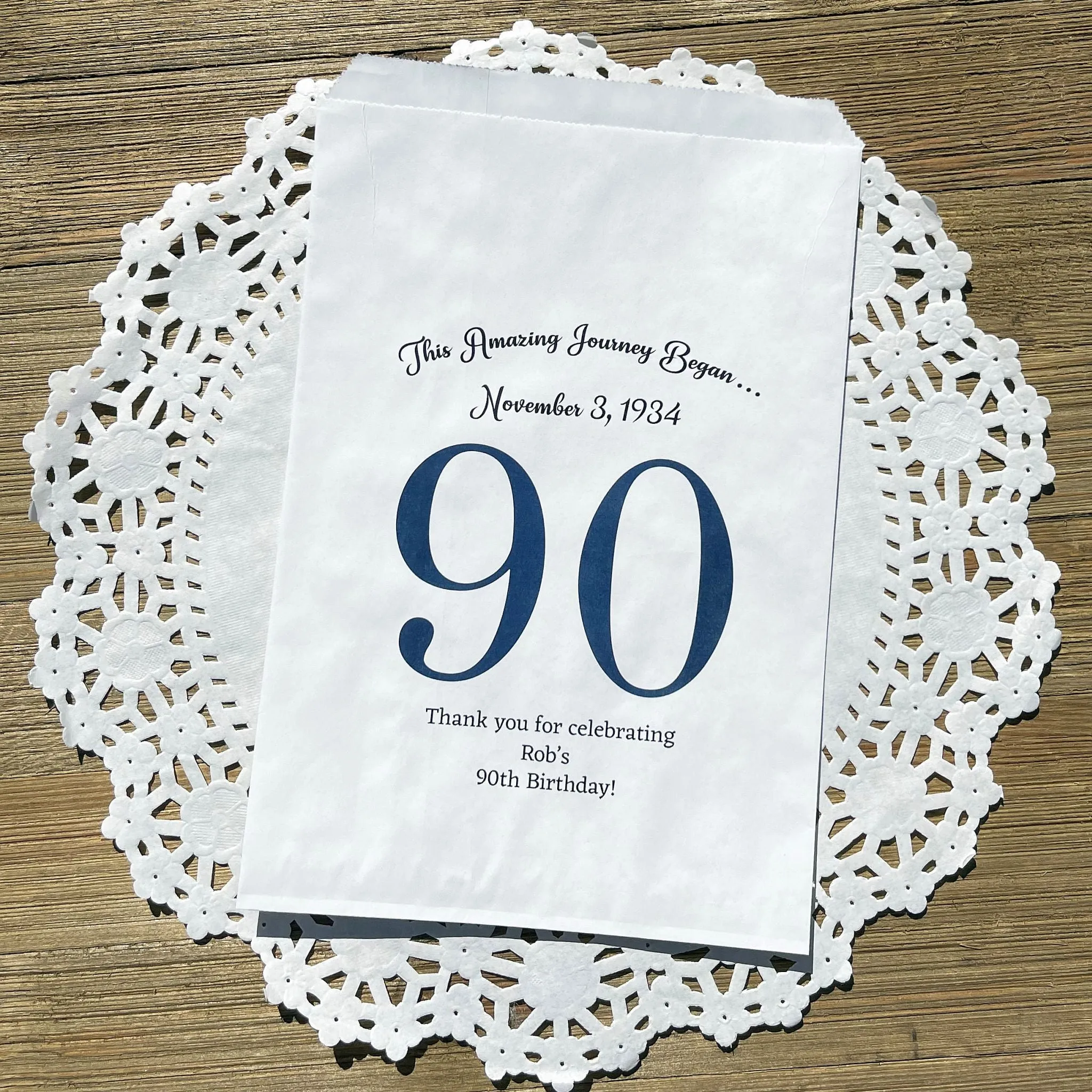 90th Birthday Favor Bags