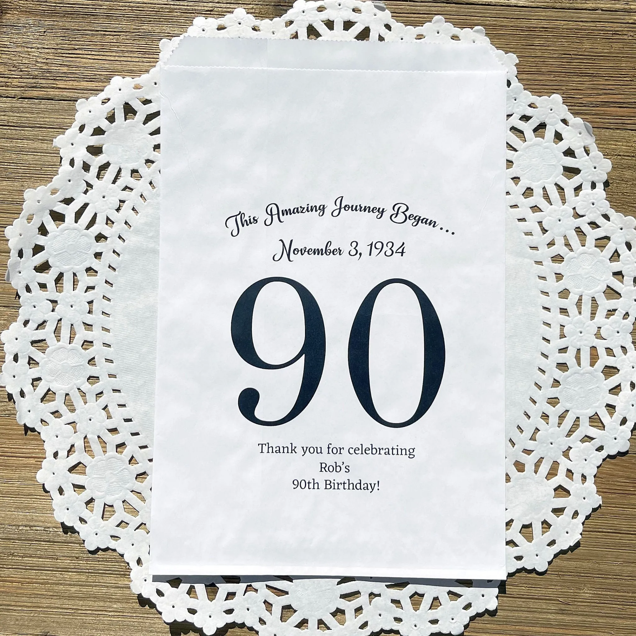 90th Birthday Favor Bags