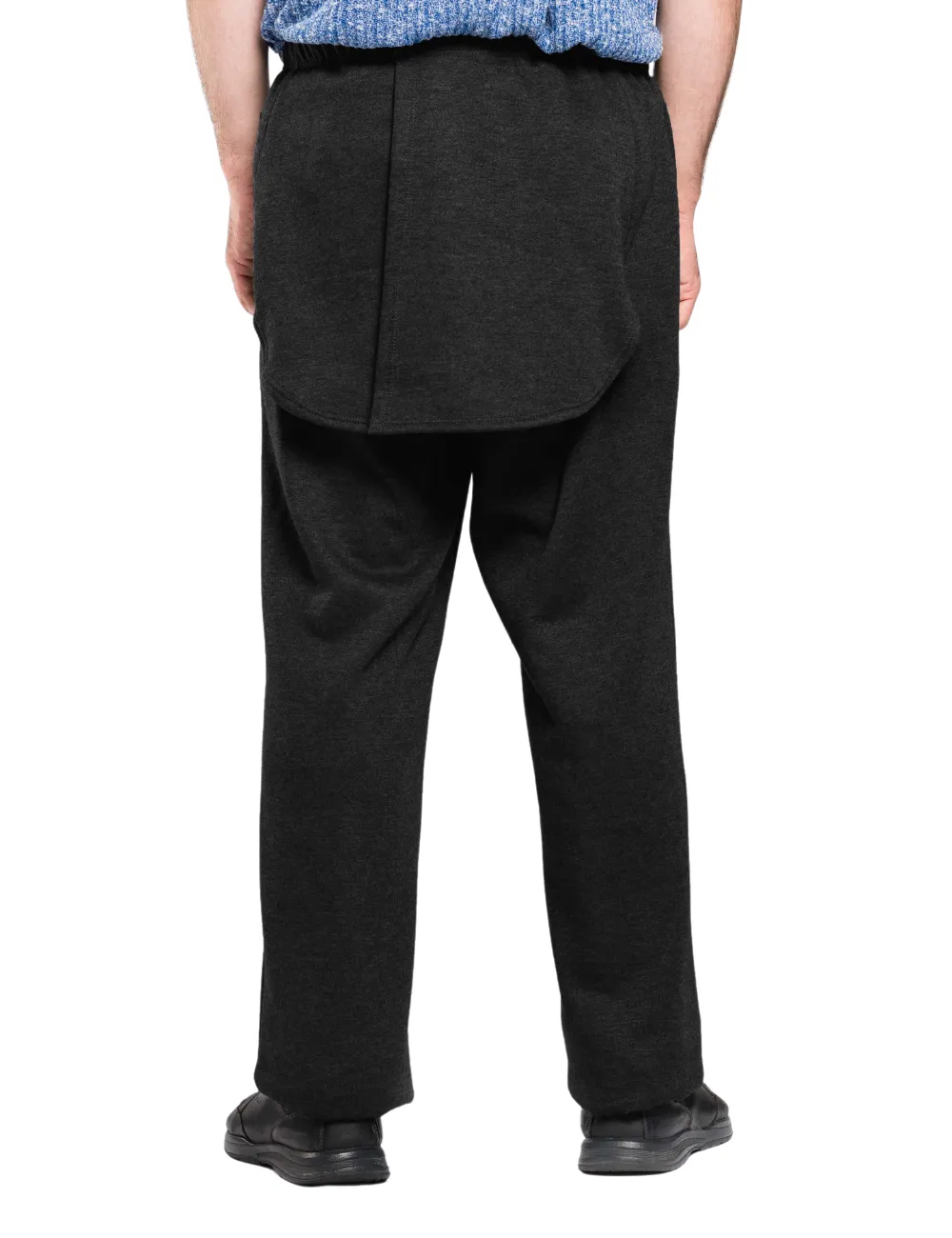 Adaptive Men's Cozy Knit Open Back Pants - Black