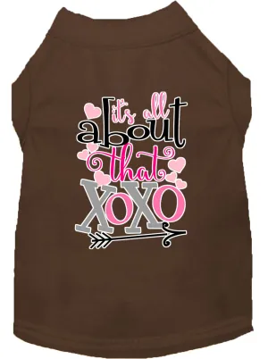 All About That Xoxo Screen Print Dog Shirt Brown Xs