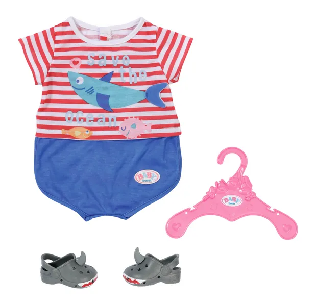 Baby Born Bath Pyjamas With Shoes Blue 43cm