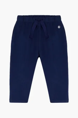 Baby Boy Pants Petit Bateau Pants With Tie Waist - Navy