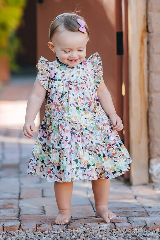 Baby Girl Dress Pink Chicken Kalani Watercolor Brush