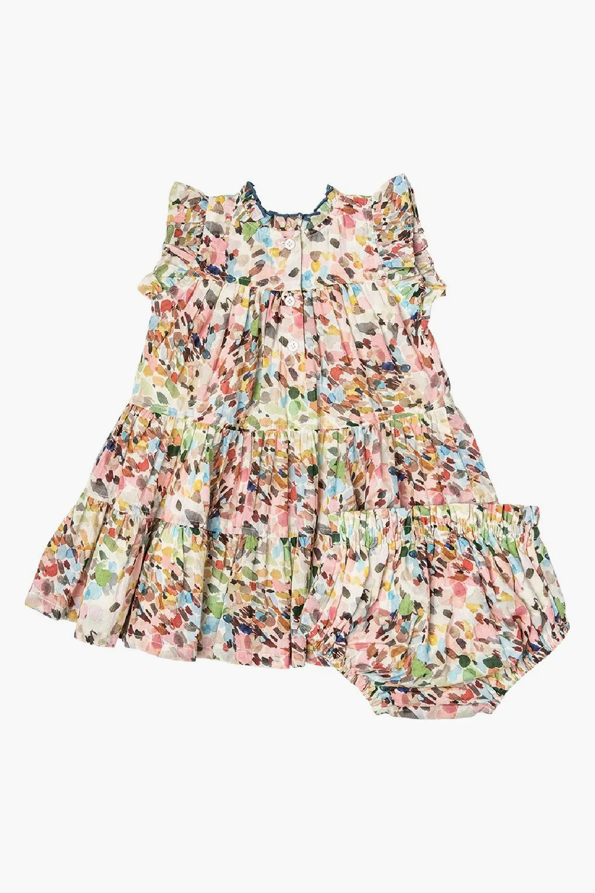 Baby Girl Dress Pink Chicken Kalani Watercolor Brush