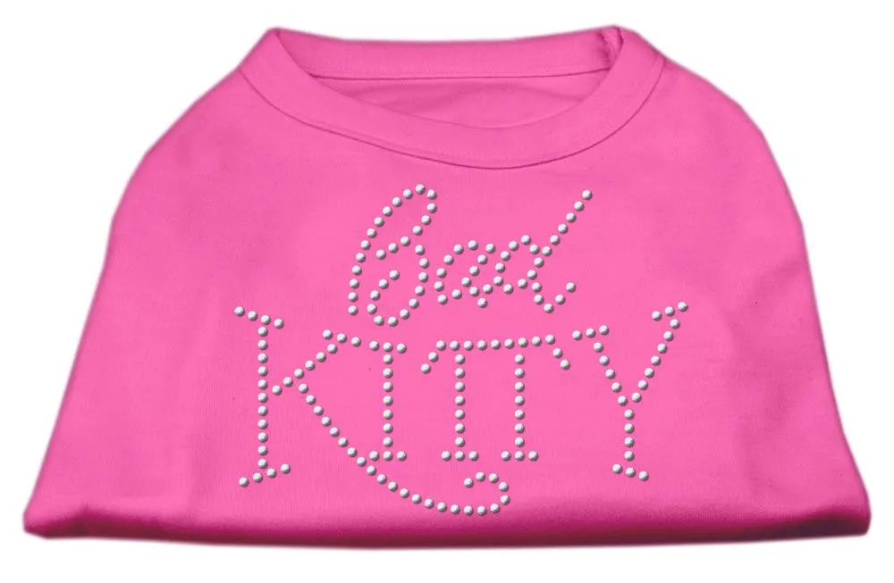 Bad Kitty Rhinestud Shirt Bright Pink M (12)