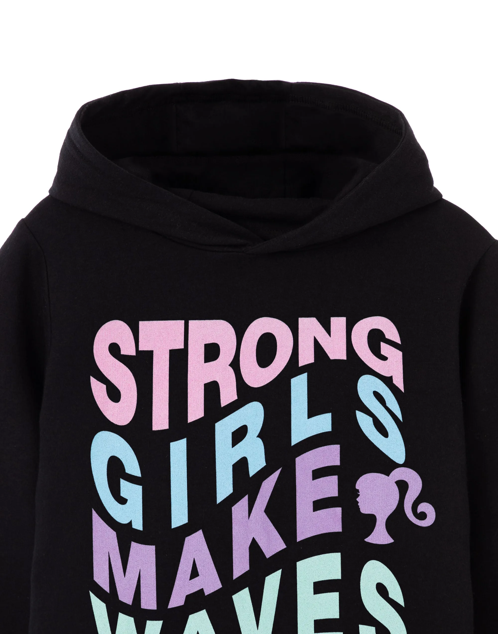 Barbie Strong Girls Make Waves Girls Black Hoodie