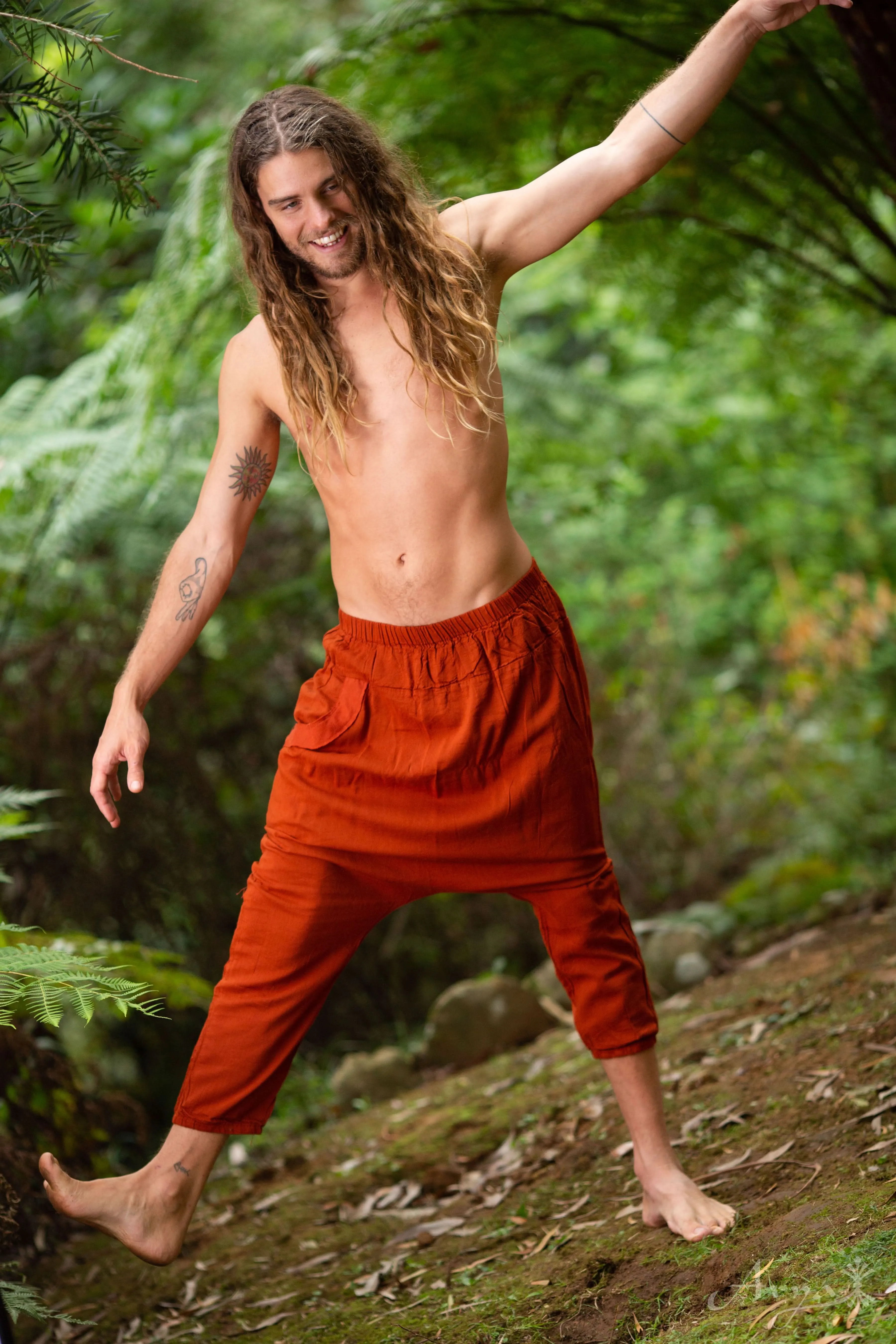 Bedouin Harem Pants for Men - Rust