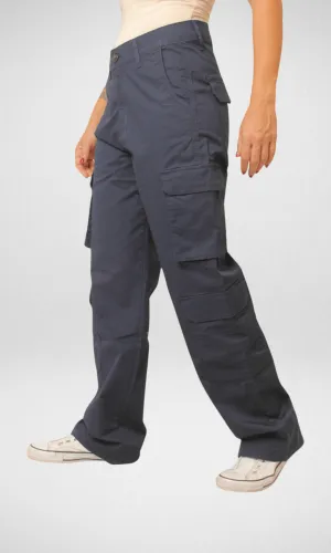 Bershka Cargo Pants 2023 - Dark Blue