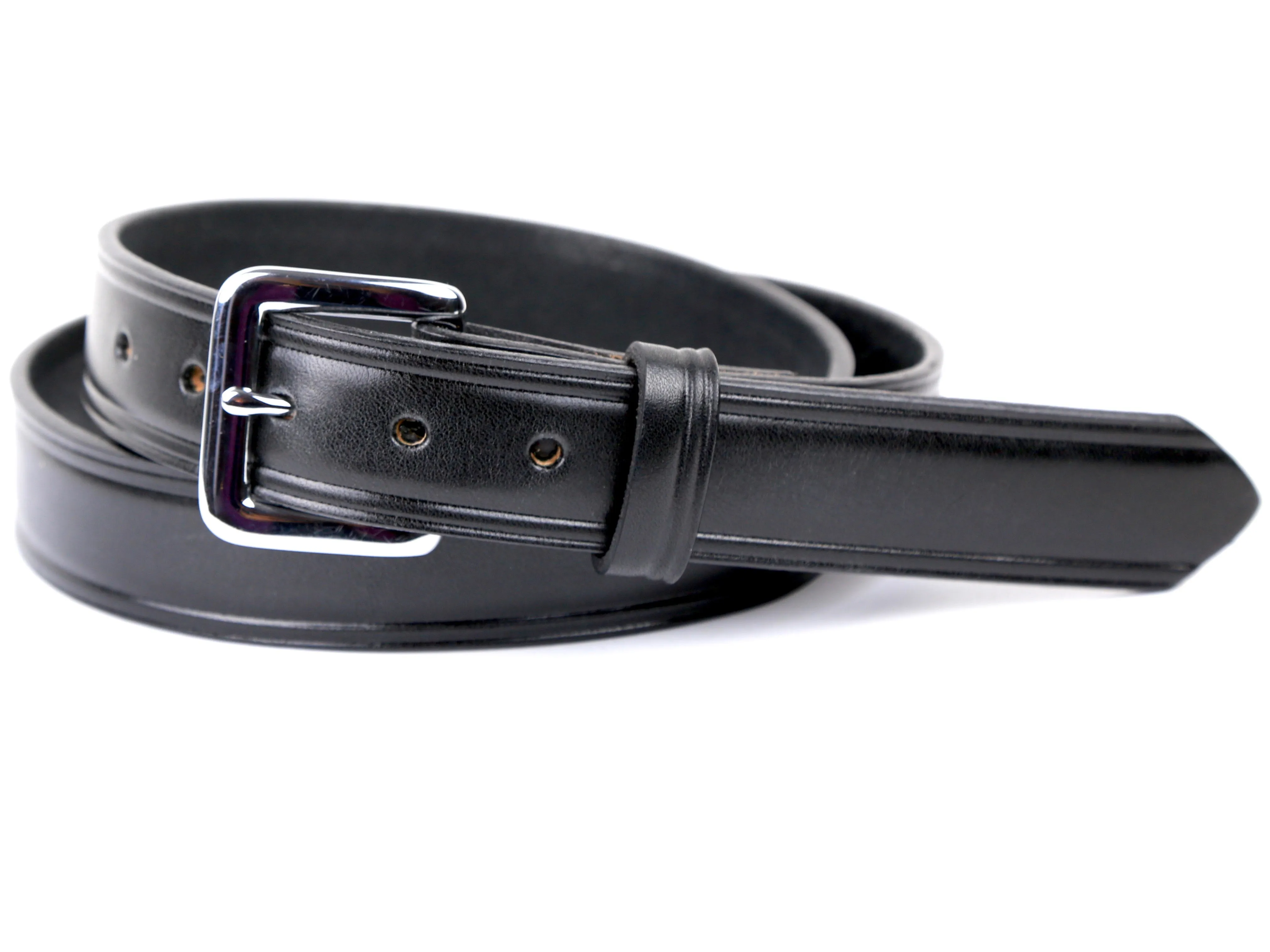 Black Bridle Leather Dress Belt