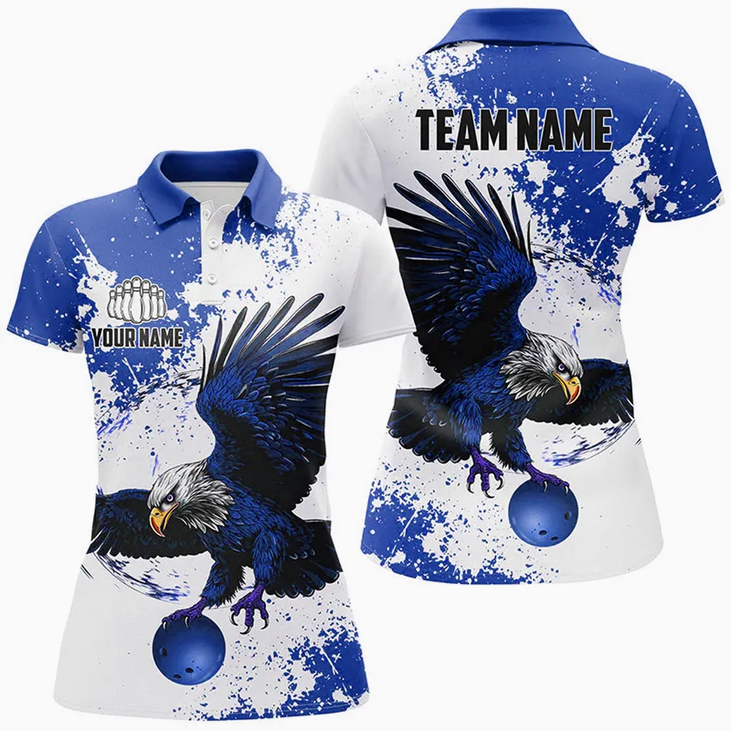 Bowling Eagle Multicolor Option Customized Name 3D Shirt For Women