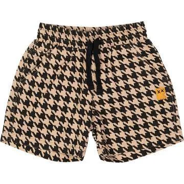 Boys Shorts | Houndstooth- Tan | Rock Your Baby