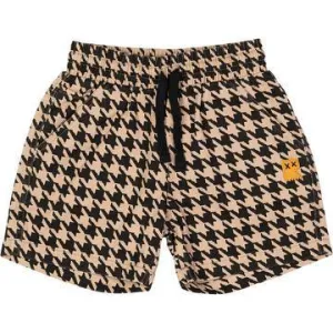 Boys Shorts | Houndstooth- Tan | Rock Your Baby