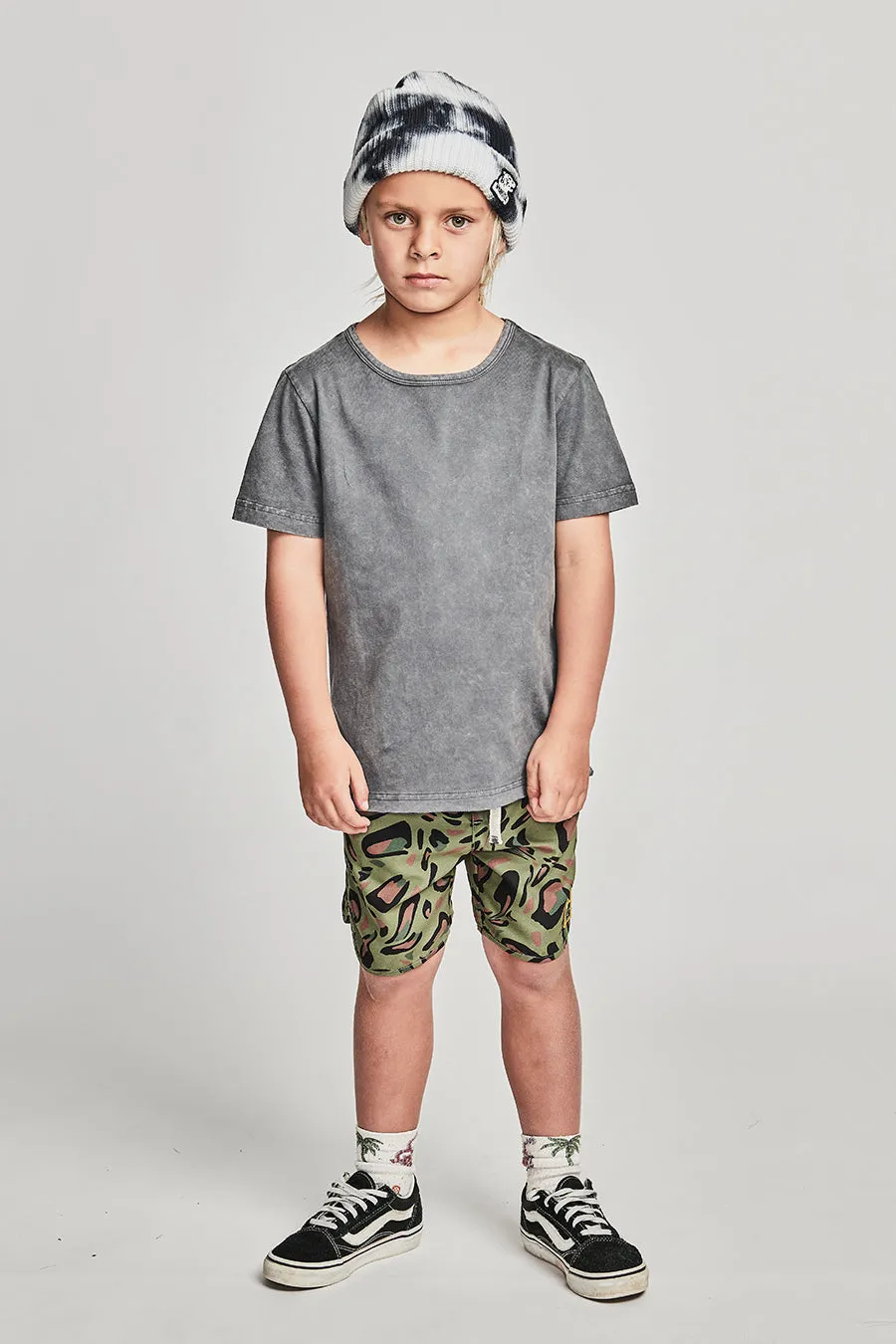 Boys T-Shirt Munster Kids Washed Out Black