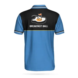 Breakfast Ball Short Sleeve Golf Polo Shirt, Steak Golf Hole And Flag Polo Shirt, Best Golf Shirt For Men Coolspod