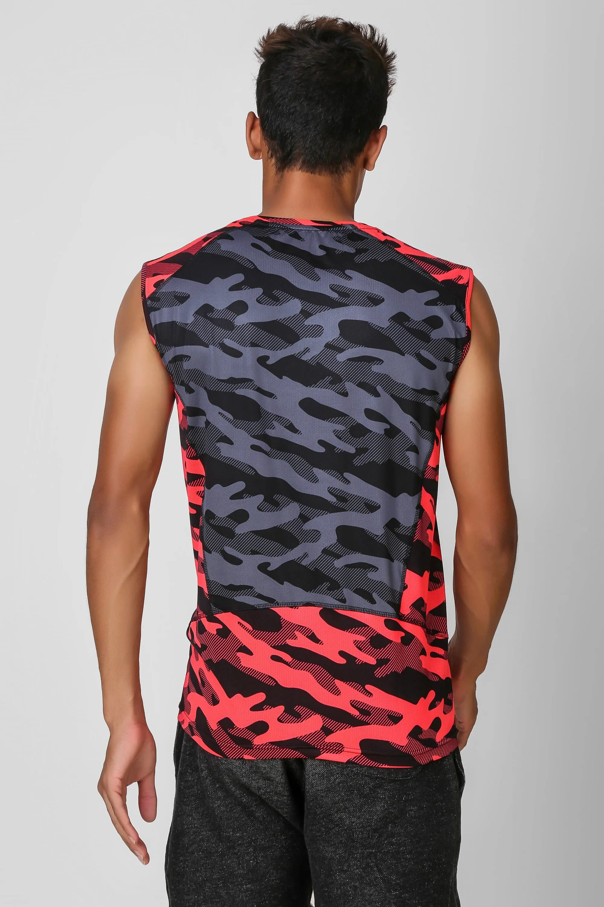 Camo Print Stretchable Sleeveless Tshirt 5