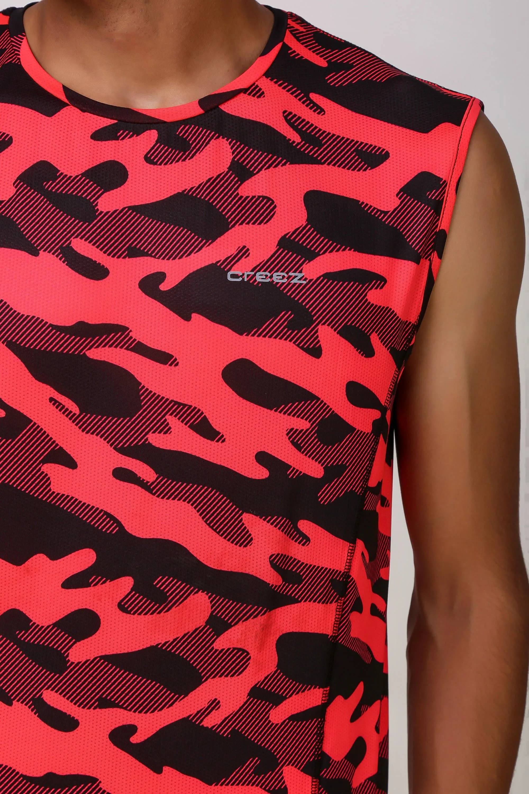 Camo Print Stretchable Sleeveless Tshirt 5