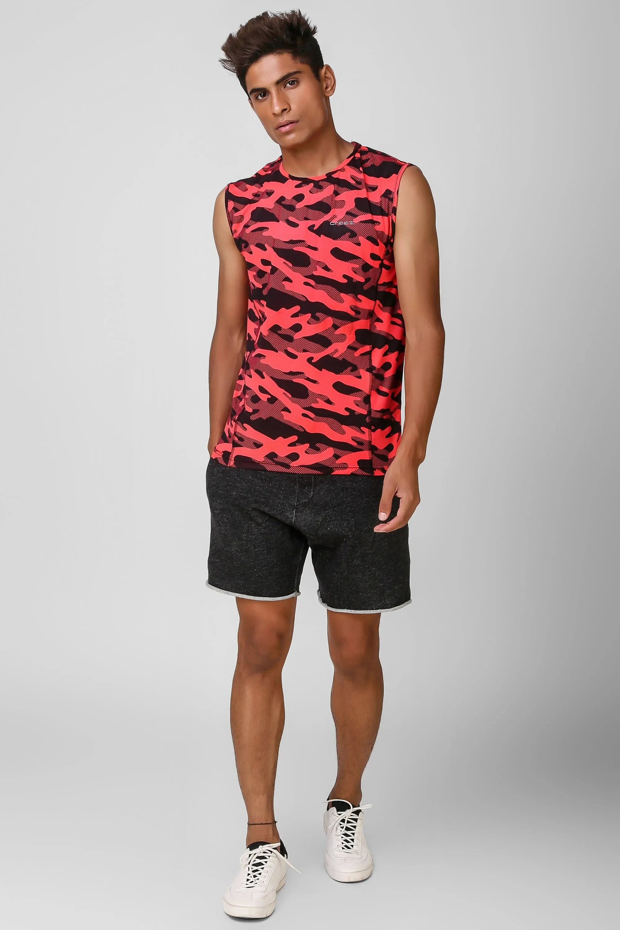 Camo Print Stretchable Sleeveless Tshirt 5