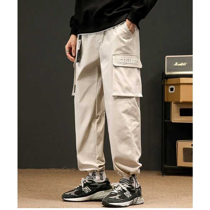 Casual Elasticity Tapered Street Style Thin Loose Fit Cargo Pants