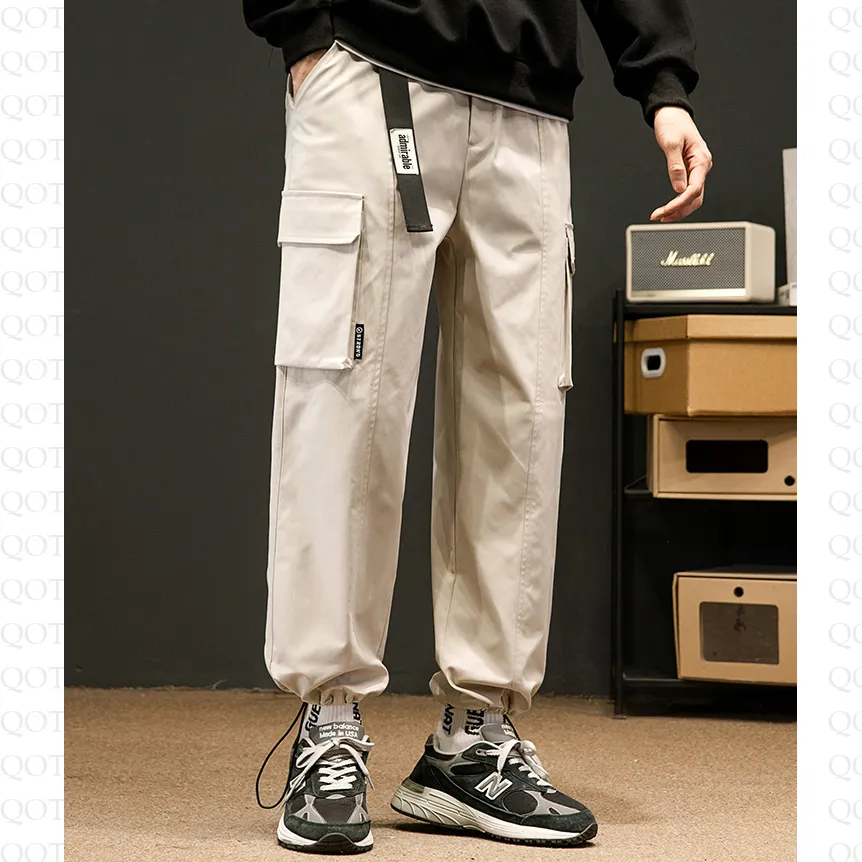 Casual Elasticity Tapered Street Style Thin Loose Fit Cargo Pants