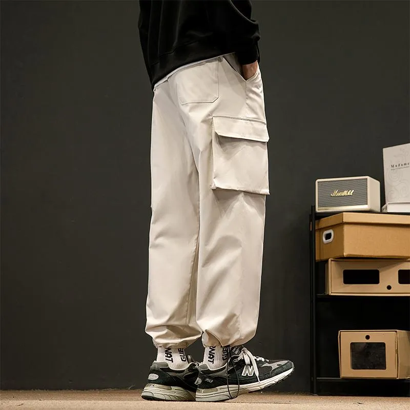 Casual Elasticity Tapered Street Style Thin Loose Fit Cargo Pants