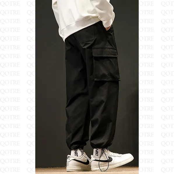 Casual Elasticity Tapered Street Style Thin Loose Fit Cargo Pants