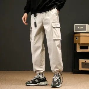 Casual Elasticity Tapered Street Style Thin Loose Fit Cargo Pants