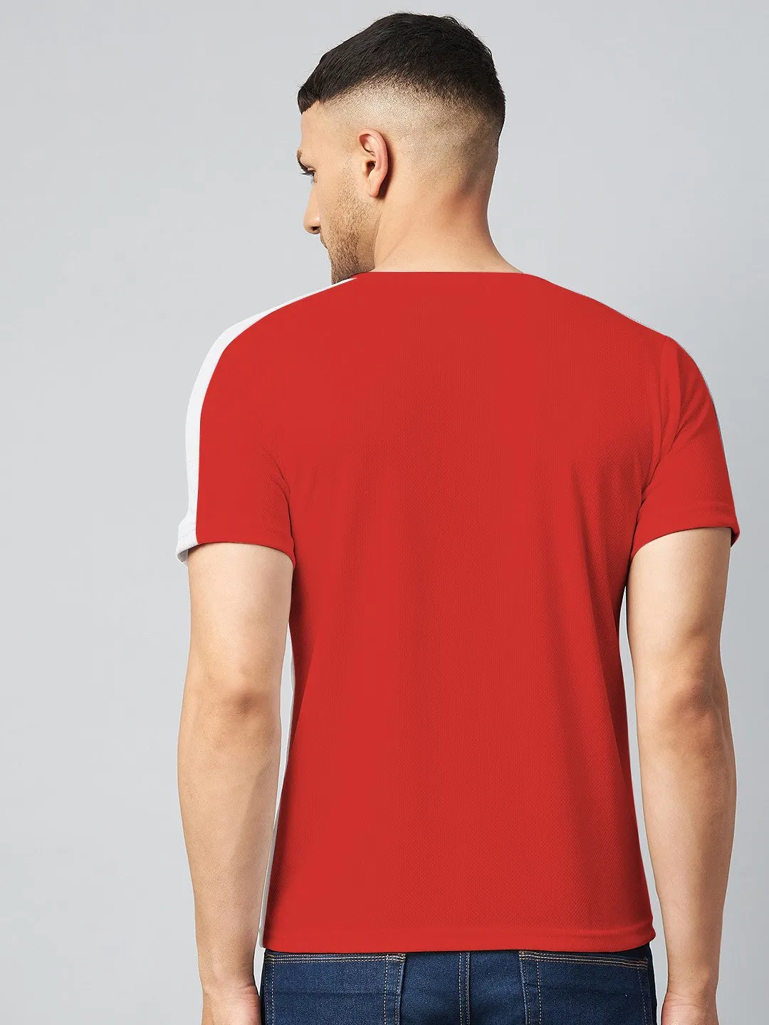 Color Block V Neck T-shirt (Navy Red) (Pack of 2)