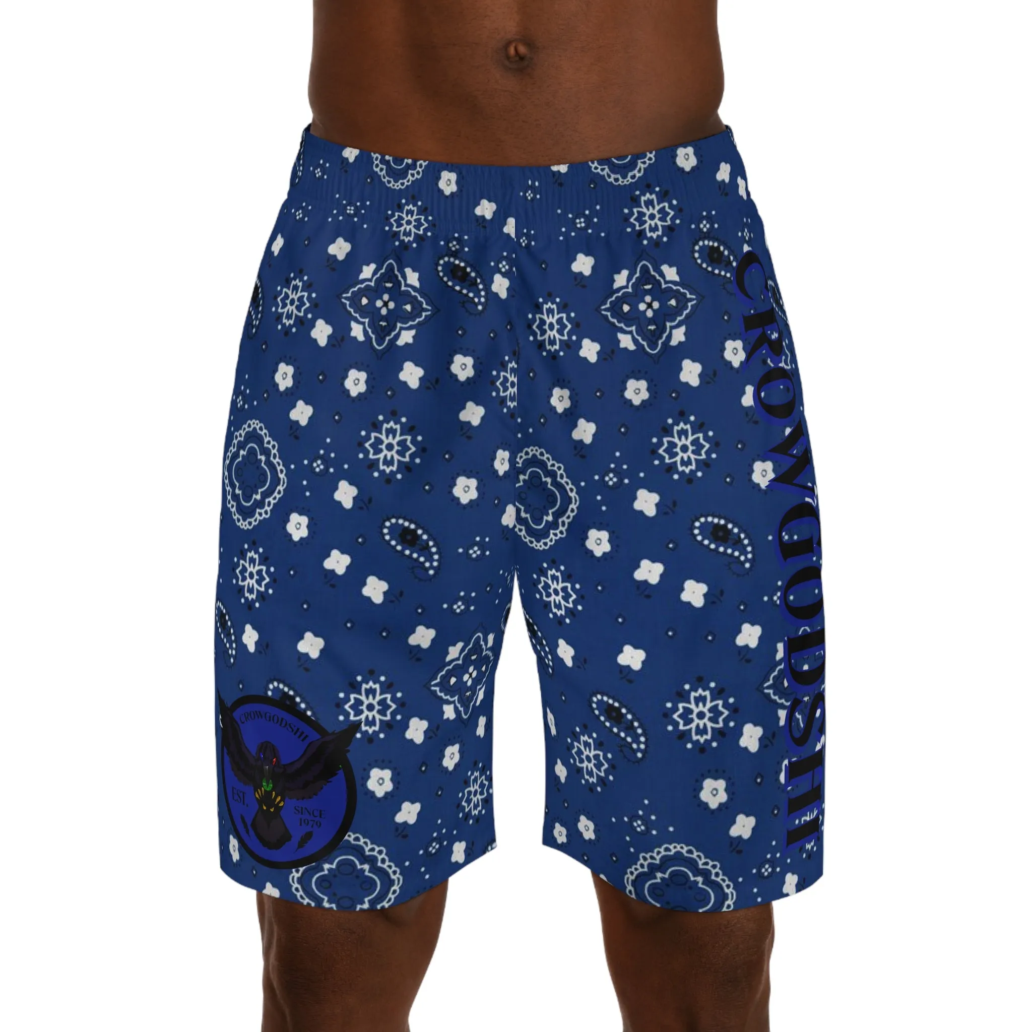 Crowgodshi Men's Blue Colors Hawaiian Shorts