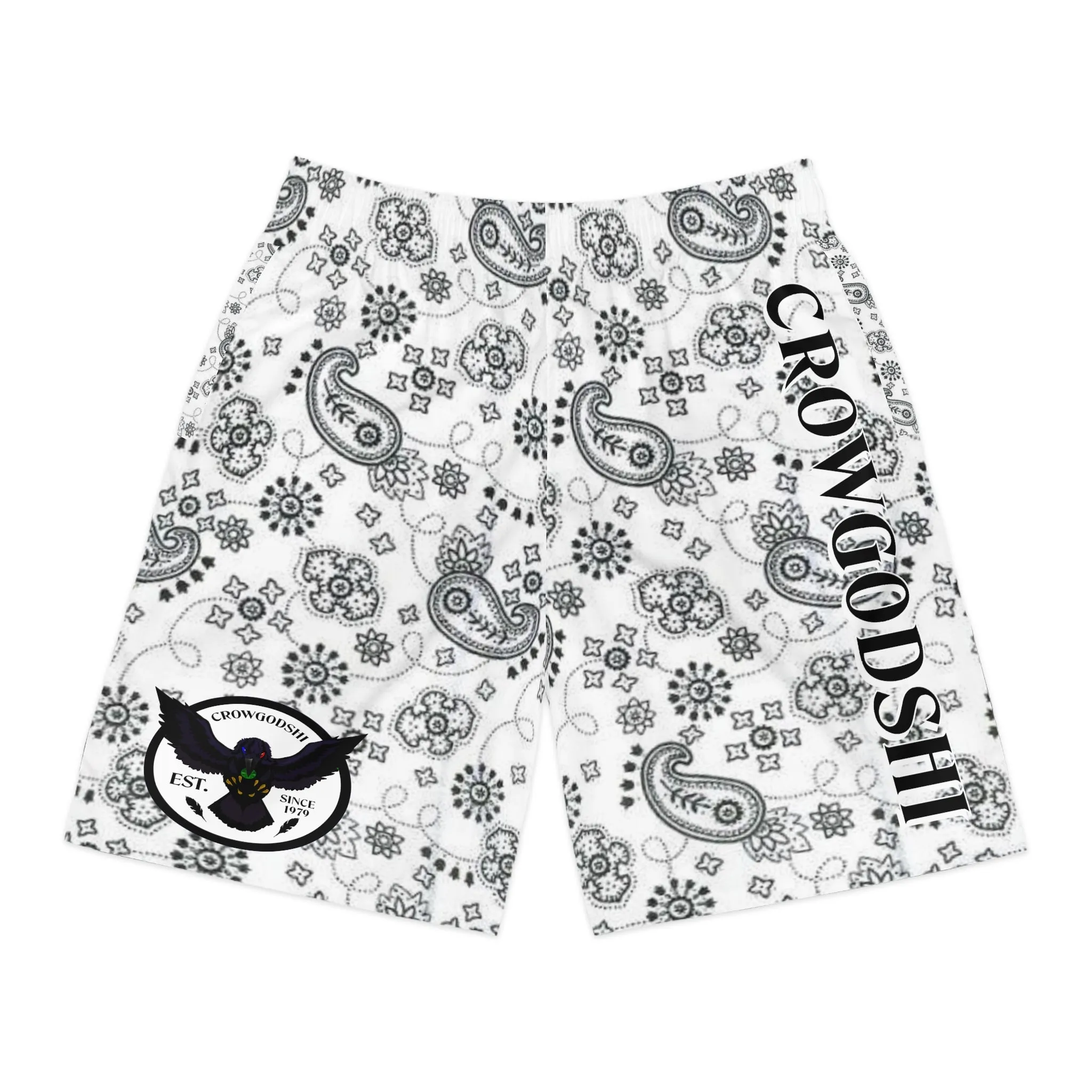 Crowgodshi Men's White Colors Hawaiian Shorts