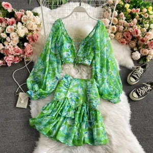 Cute chiffon long sleeve dress fashion dress       S137