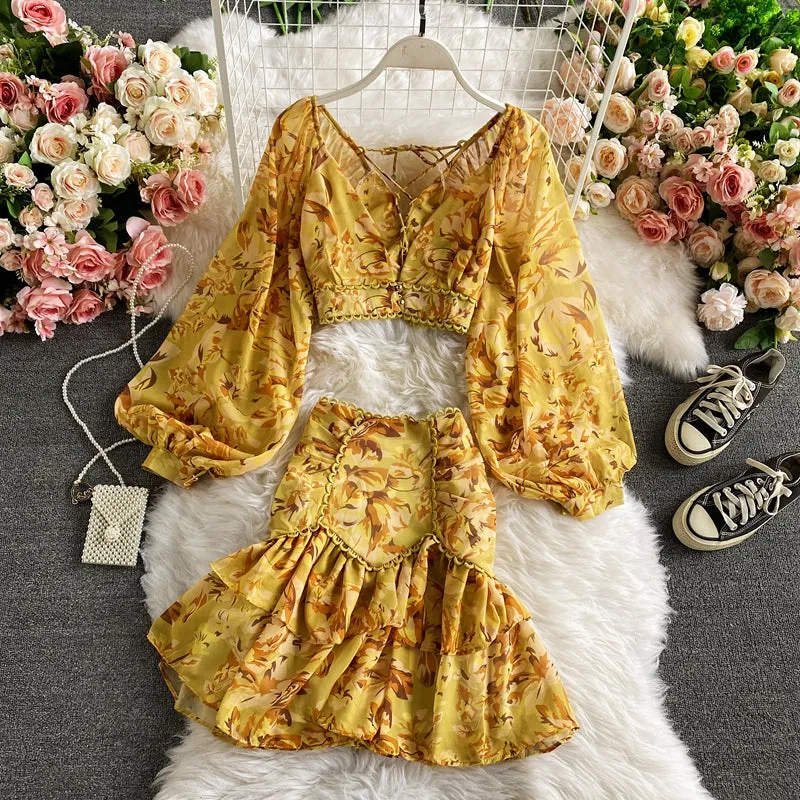 Cute chiffon long sleeve dress fashion dress       S137