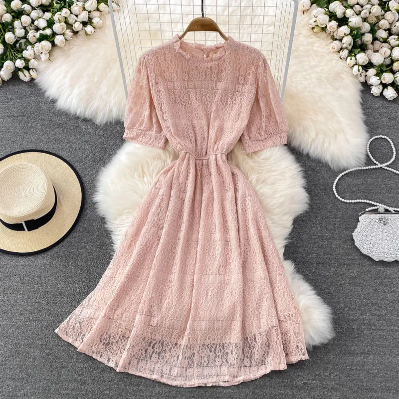 Cute lace short dress A line fashion dress      S534