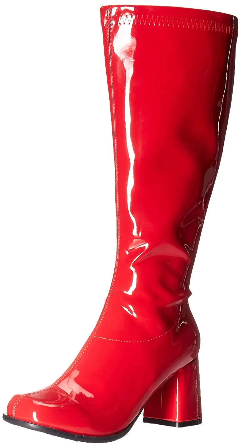 Ellie Shoes Wide Width Red Gogo Boot With 3-Inch Heel For Ladies