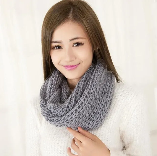 Fashion Collar Knitted Winter Scarf #FS-1