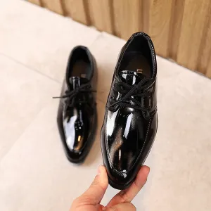 Fashion Low-heel Lace-up Leather Shoes For Children