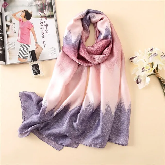 Fashion Silk Scarf Printed Bandana Shawl #FS-75