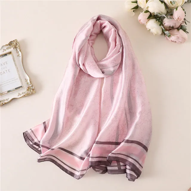 Fashion Silk Scarf Printed Bandana Shawl #FS-75