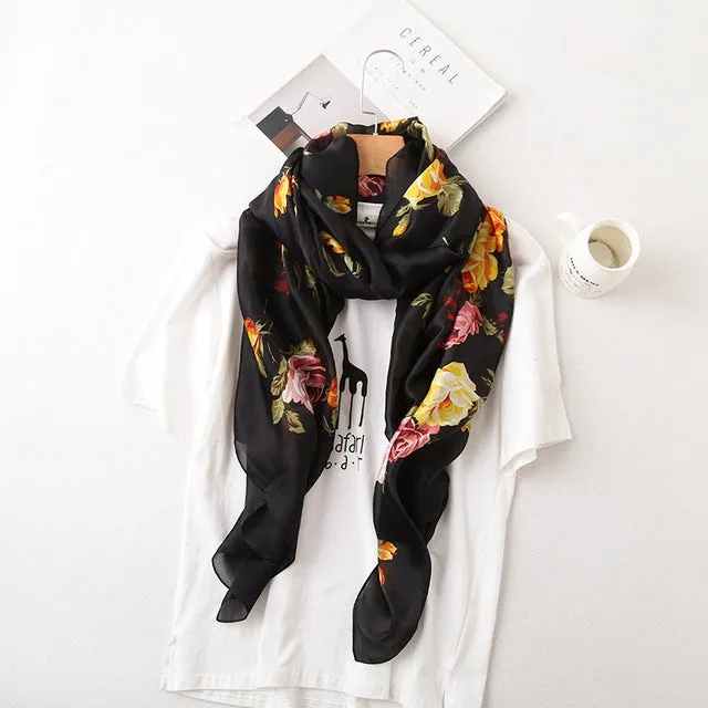 Fashion Silk Scarf Printed Bandana Shawl #FS-75