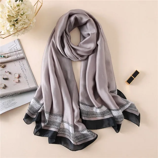 Fashion Silk Scarf Printed Bandana Shawl #FS-75