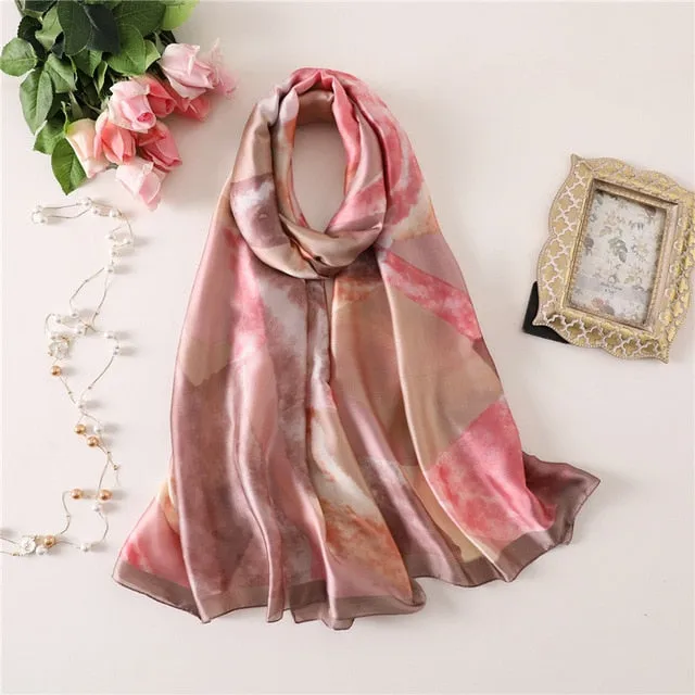 Fashion Silk Scarf Printed Bandana Shawl #FS-75