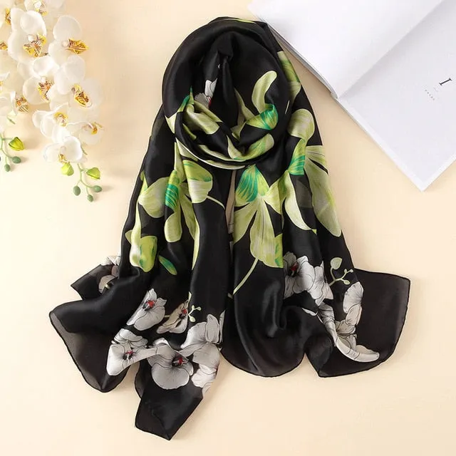 Fashion Silk Scarf Printed Bandana Shawl #FS-75