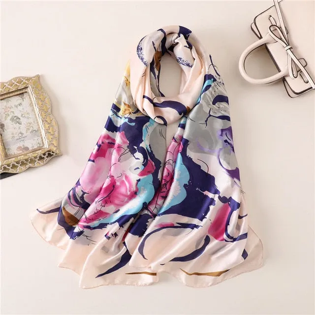 Fashion Silk Scarf Printed Bandana Shawl #FS-75