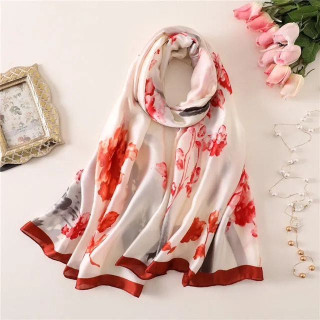 Fashion Silk Scarf Printed Bandana Shawl #FS-75