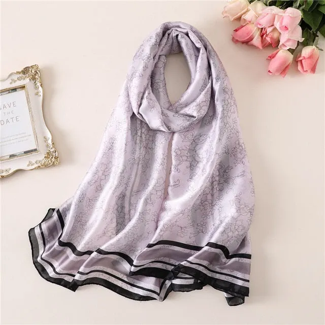 Fashion Silk Scarf Printed Bandana Shawl #FS-75