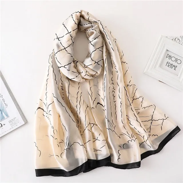 Fashion Silk Scarf Printed Bandana Shawl #FS-75